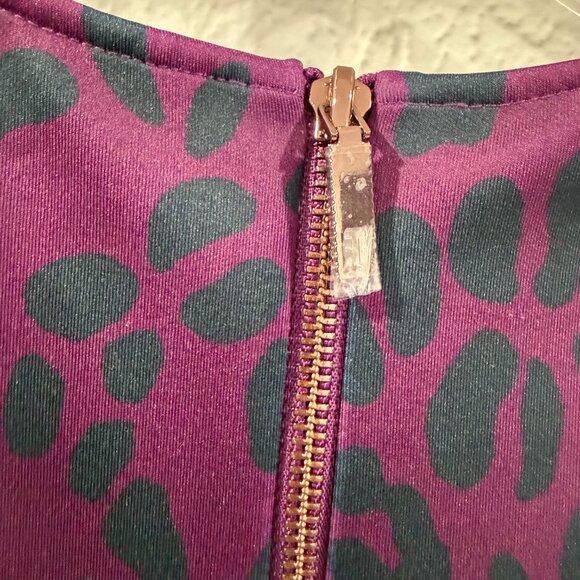 Ted Baker Animal And Floral Print Skater Dress Purple Size XS Size 1 TB - Picture 15 of 17